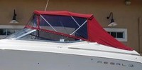 Photo of Regal 2850, 1999: Bimini Top, Front Visor, Side Curtains, Aft Curtain, viewed from Port Side 