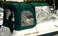 Regal® Commodore 256 Bimini-Visor-OEM-G0.5™ Factory Front VISOR Eisenglass Window Set (typ. 3 front panels, but 1 or 2 on some boats) zips between front of OEM Bimini-Top (not included) and Windshield (NO Side-Curtains, sold separately), OEM (Original Equipment Manufacturer)