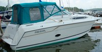 Regal® Commodore 276 No Arch Bimini-Side-Curtains-OEM-G1™ Pair Factory Bimini SIDE CURTAINS (Port and Starboard sides) zips to side of OEM Bimini-Top (not included) (NO front Visor, aka Windscreen, sold separately), OEM (Original Equipment Manufacturer) 