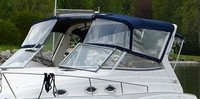 Photo of Regal Commodore 2760, 2001: Bimini Top, Front Visor, Side Curtains, Camper Top, viewed from Port Front 