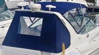 Photo of Regal Commodore 292, 1996: Bimini Top Valance, Front Visor, Side Curtains, Arch Aft Curtain, viewed from Starboard Rear 