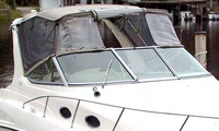Photo of Regal Commodore 292, 1998: Bimini Top Valance, Front Visor, Side Curtains, viewed from Starboard Front 