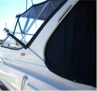 Photo of Regal Commodore 292, 1999: Bimini Top Valance, Front Visor, Side Curtains, Aft Curtain close up, viewed from Port Rear 