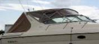 Photo of Regal Commodore 402, 1996: Bimini Top, Front Visor, Side Curtains Bimini Aft Curtain, viewed from Starboard Side 