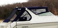 Photo of Regal Commodore 402, 1996: Bimini Top, Front Visor, Side Curtains Bmini Aft Curtain, viewed from Starboard Rear 