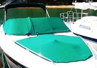 Photo of Regal Ventura #8.3SE, 1995: Bimini Top in Boot, Bow Cover Cockpit Cover, viewed from Starboard Front 