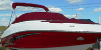 Photo of Rinker 196 Captiva IO, 2013: Bimini Top in Boot, Bow Cover Cockpit Cover, viewed from Starboard Front 