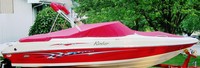 Photo of Rinker 212 Captiva BowRider, 2005: Bimini Top, Cockpit Cover-, Bow Cover, viewed from Starboard Side 