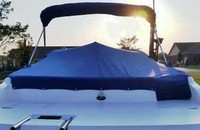 Rinker® 212 Captiva Bowrider Cockpit-Cover-OEM-T2.4™ Factory Snap-On COCKPIT COVER with Adjustable Aluminum Support Pole(s) and reinforced Snap(s) for Pole alignment in Center of Cover on Larger Cockpit-Covers, OEM (Original Equipment Manufacturer)