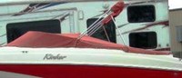 Photo of Rinker 212 Captiva Cuddy, 2004: Bimini Top in Boot, Cockpit Cover, viewed from Port Side 