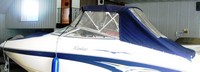 Rinker® 232 Captiva Bowrider Bimini-Aft-Curtain-OEM-T3.5™ Factory Bimini AFT CURTAIN with Eisenglass window(s) for Bimini-Top (not included) angles back to Transom area (not vertical), OEM (Original Equipment Manufacturer)