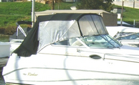 Photo of Rinker 242 Fiesta Vee, 2000: Bimini Top, Connector, Side Curtains, Aft Curtain, viewed from Starboard Side 