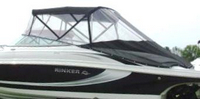 Photo of Rinker 246 Captiva Cuddy, 2013: Bimini Top, Front Connector, Side Curtains, Aft Curtain, viewed from Port Side 