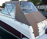 Photo of Rinker 250 Express Cruiser, 2006: Bimini Top, Front Connector Bimini Side Curtains Bimini Aft Curtain, viewed from Port Rear 