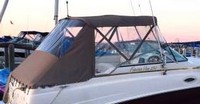 Photo of Rinker 250 Express Cruiser, 2006: Bimini Top, Front Connector Bimini Side Curtains Bimini Aft Curtain, viewed from Starboard Rear 