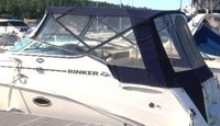 Rinker® 260 Express Cruiser No Arch Bimini-Aft-Curtain-OEM-T5™ Factory Bimini AFT CURTAIN with Eisenglass window(s) for Bimini-Top (not included) angles back to Transom area (not vertical), OEM (Original Equipment Manufacturer)