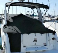 Rinker® 260 Express Cruiser Radar Arch Cockpit-Cover-OEM-T3™ Factory Snap-On COCKPIT COVER with Adjustable Aluminum Support Pole(s) and reinforced Snap(s) for Pole alignment in Center of Cover on Larger Cockpit-Covers, OEM (Original Equipment Manufacturer)