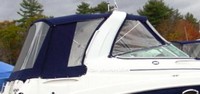 Photo of Rinker 260 Express Cruiser Radar Arch, 2008: Bimini Top, Front Connector, Side Curtains, Camper Top, Camper Side and Aft Curtains, viewed from Starboard Rear 