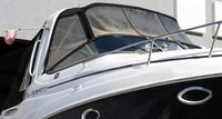 Photo of Rinker 260 Express Cruiser Radar Arch, 2011: Bimini Top, Front Connector, Side Curtains, Camper Top, Camper Side Curtains, viewed from Starboard Front 
