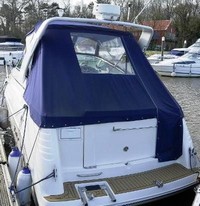Rinker® 270 Fiesta Vee Bimini-Connector-OEM-T5.5™ Factory Front BIMINI CONNECTOR Eisenglass Window Set (also called Windscreen, typically 3 front panels, but 1 or 2 on some boats) zips between Bimini-Top (not included) and Windshield. (NO Bimini-Top OR Side-Curtains, sold separately), OEM (Original Equipment Manufacturer)