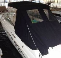 Rinker® 272 Bowrider Bimini-Aft-Curtain-OEM-T3™ Factory Bimini AFT CURTAIN with Eisenglass window(s) for Bimini-Top (not included) angles back to Transom area (not vertical), OEM (Original Equipment Manufacturer)