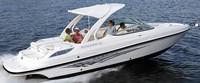 Photo of Rinker 276 Captiva Bowrider Arch, 2008: Camper Top White Stamoid (Factory OEM website photo), viewed from Starboard Side 