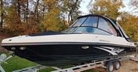 Photo of Rinker 276 Captiva Bowrider Arch, 2014: Arch Hard-Top, Connector, Side Curtains, Camper Top Aft Curtains, viewed from Port Front 