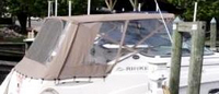 Photo of Rinker 280 Express Cruiser NO Arch, 2008: Bimini Top, Front Connector Bimini, Side and, Rear Side Curtain Sets Aft Curtains, viewed from Starboard Side 