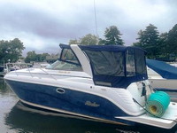 Photo of Rinker 290 Fiesta Vee, 2004: Bimini Top, Front Connector, Side Curtains, Camper Top, Camper Side Aft Curtains, viewed from Starboard Rear 