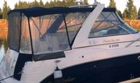Rinker® 300 Fiesta Vee Bimini-Connector-OEM-T5.5™ Factory Front BIMINI CONNECTOR Eisenglass Window Set (also called Windscreen, typically 3 front panels, but 1 or 2 on some boats) zips between Bimini-Top (not included) and Windshield. (NO Bimini-Top OR Side-Curtains, sold separately), OEM (Original Equipment Manufacturer)