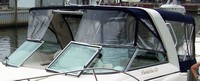 Photo of Rinker 320 Fiesta Vee, 2005: Bimini Top, Front Connector, Side Curtains, Camper Top, Camper Side Curtains, viewed from Port Front 
