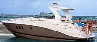 Photo of Rinker 340 Express Cruiser Hard-Top, 2010 viewed from Port Rear (Factory OEM website photo) 