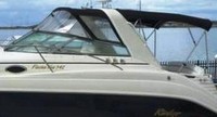 Photo of Rinker 342 Fiesta Vee, 2002: Bimini Top, Front Connector, Side Curtains, Camper Top, viewed from Port Side 