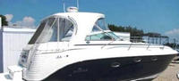 Photo of Rinker 370 Express Cruiser Hard-Top, 2007: Connector, Side Curtains HT Connections, Camper Side Aft Curtains, viewed from Starboard Rear 