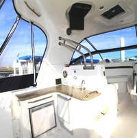 Photo of Rinker 400 Express Cruiser Hard-Top, 2008: Connector, Side Curtains HT Connection, Camper Side Aft Curtains, Inside 