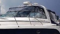 Rinker® 410 Fiesta Vee Express Cruiser Canvas Tops Bimini-Side-Curtains-OEM-T7™ Pair Factory Bimini SIDE CURTAINS (Port and Starboard sides) with Eisenglass windows zips to sides of OEM Bimini-Top (Not included, sold separately), OEM (Original Equipment Manufacturer)