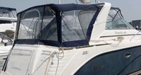 Rinker® 410 Fiesta Vee Express Cruiser Canvas Tops Camper-Top-Side-Curtains-OEM-T6™ Pair Factory Camper SIDE CURTAINS (Port and Starboard sides) with Eisenglass window(s) zip to OEM Camper Top and Aft Curtains (not included), OEM (Original Equipment Manufacturer)