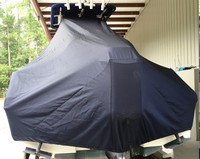 Robalo® 200CC T-Top-Boat-Cover-Sunbrella-1399™ Custom fit TTopCover(tm) (Sunbrella(r) 9.25oz./sq.yd. solution dyed acrylic fabric) attaches beneath factory installed T-Top or Hard-Top to cover entire boat and motor(s)