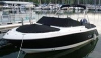 Photo of Robalo 227DC, 2008: Bimini Top in Boot, Bow Cover Cockpit Cover, viewed from Port Front 
