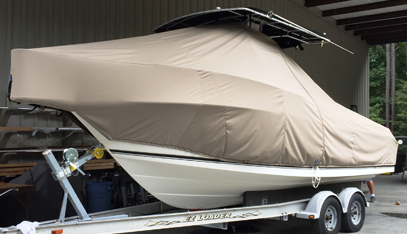 Robalo 230CC, 20xx, TTopCovers™ T-Top boat cover, port front