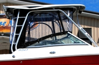 Photo of Robalo 247DC, 2012: Hard-Top, Connector, Side Curtains, Aft-Drop-Curtain, viewed from Starboard Side 