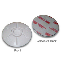 SNAD-M-40-DOMED-20™Twenty (20) each WHITE MALE SNAD(tm) 3M(r) adhesive backed, std. 3/8' Stud (Male Stud), White Domed plastic,  40mm diameter Snaps. Typically used on the boat's fiberglass to attach canvas to