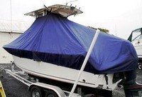 Sailfish® 216CC T-Top-Boat-Cover-Sunbrella™ Custom fit TTopCover(tm) (Sunbrella(r) 9.25oz./sq.yd. solution dyed acrylic fabric) attaches beneath factory installed T-Top or Hard-Top to cover entire boat and motor(s)