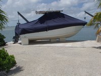 Photo of Sailfish 236CC 20xx T-Top Boat-Cover, viewed from Starboard Side 