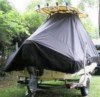 Photo of Scout 175SF 20xx T-Top Boat-Cover, viewed from Starboard Rear 