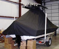 Scout® 200 Bay Scout T-Top-Boat-Cover-Sunbrella-1399™ Custom fit TTopCover(tm) (Sunbrella(r) 9.25oz./sq.yd. solution dyed acrylic fabric) attaches beneath factory installed T-Top or Hard-Top to cover entire boat and motor(s)
