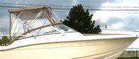 Photo of Scout 222 Dorado, 2008: Bimini Top, Front Visor, Side Curtains, Aft Curtain, Bow Cover, viewed from Starboard Side 