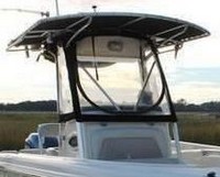 Photo of Scout 235 Sportfish Canvas T-Top, 2002: Factory T-Top Enclosure, viewed from Starboard Front 