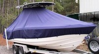 Photo of Scout 235 Sportfish Canvas T-Top 20xx T-Top Boat-Cover, viewed from Starboard Front 