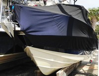 Scout® 242 Abaco T-Top-Boat-Cover-Sunbrella-2199™ Custom fit TTopCover(tm) (Sunbrella(r) 9.25oz./sq.yd. solution dyed acrylic fabric) attaches beneath factory installed T-Top or Hard-Top to cover entire boat and motor(s)